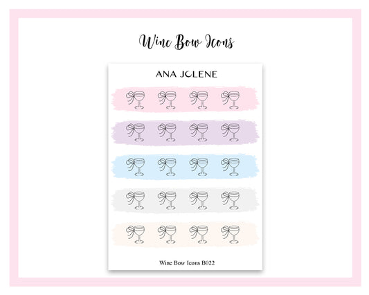 Wine Bow Icon Stickers