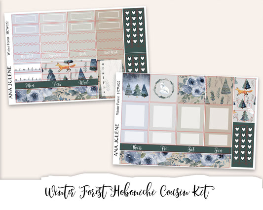 WINTER FOREST Hobonichi Cousin Weekly Planner Sticker Kit