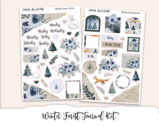 WINTER FOREST Mini Journal Sticker Kit