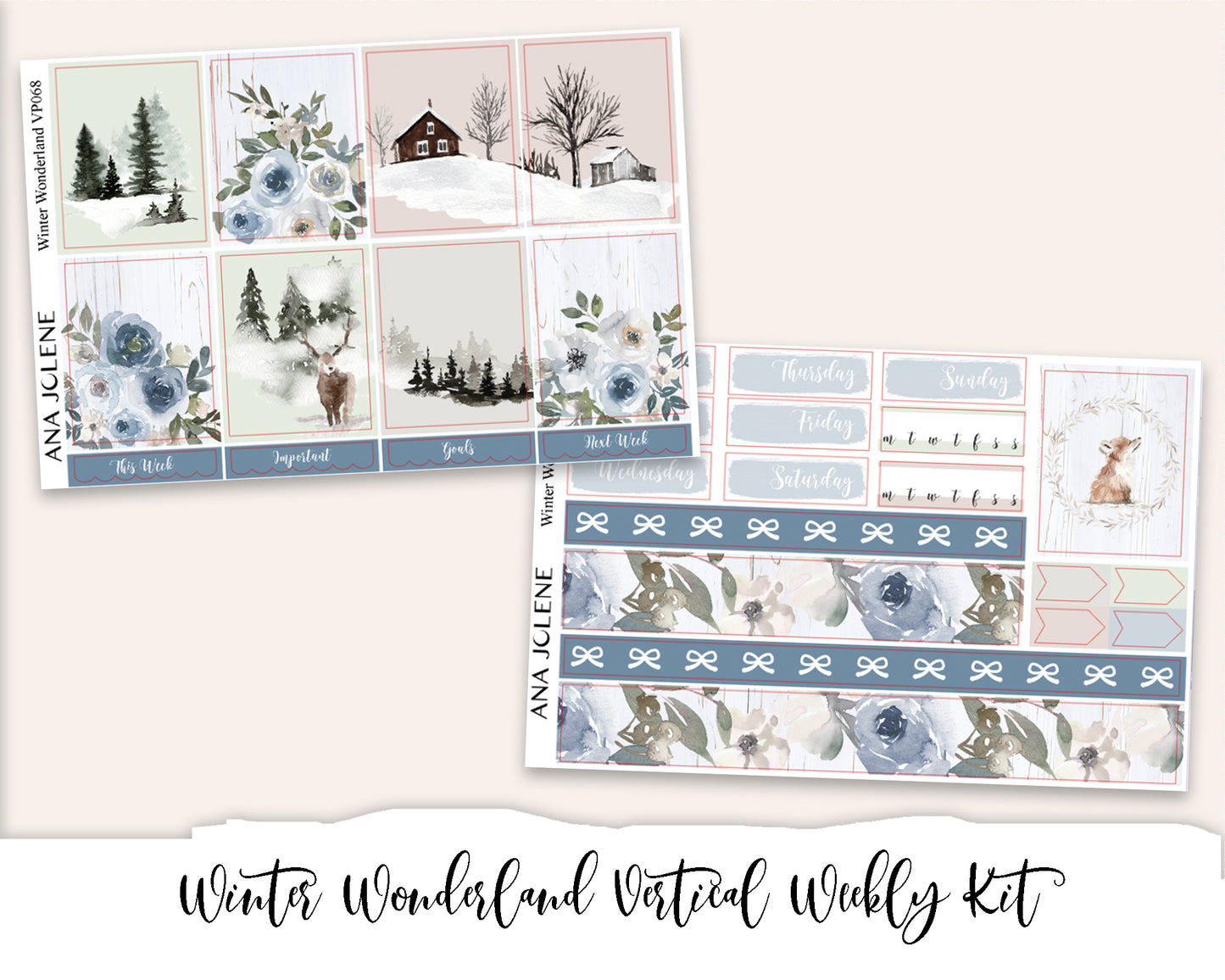 WINTER WONDERLAND Planner Sticker Kit (Vertical Weekly)