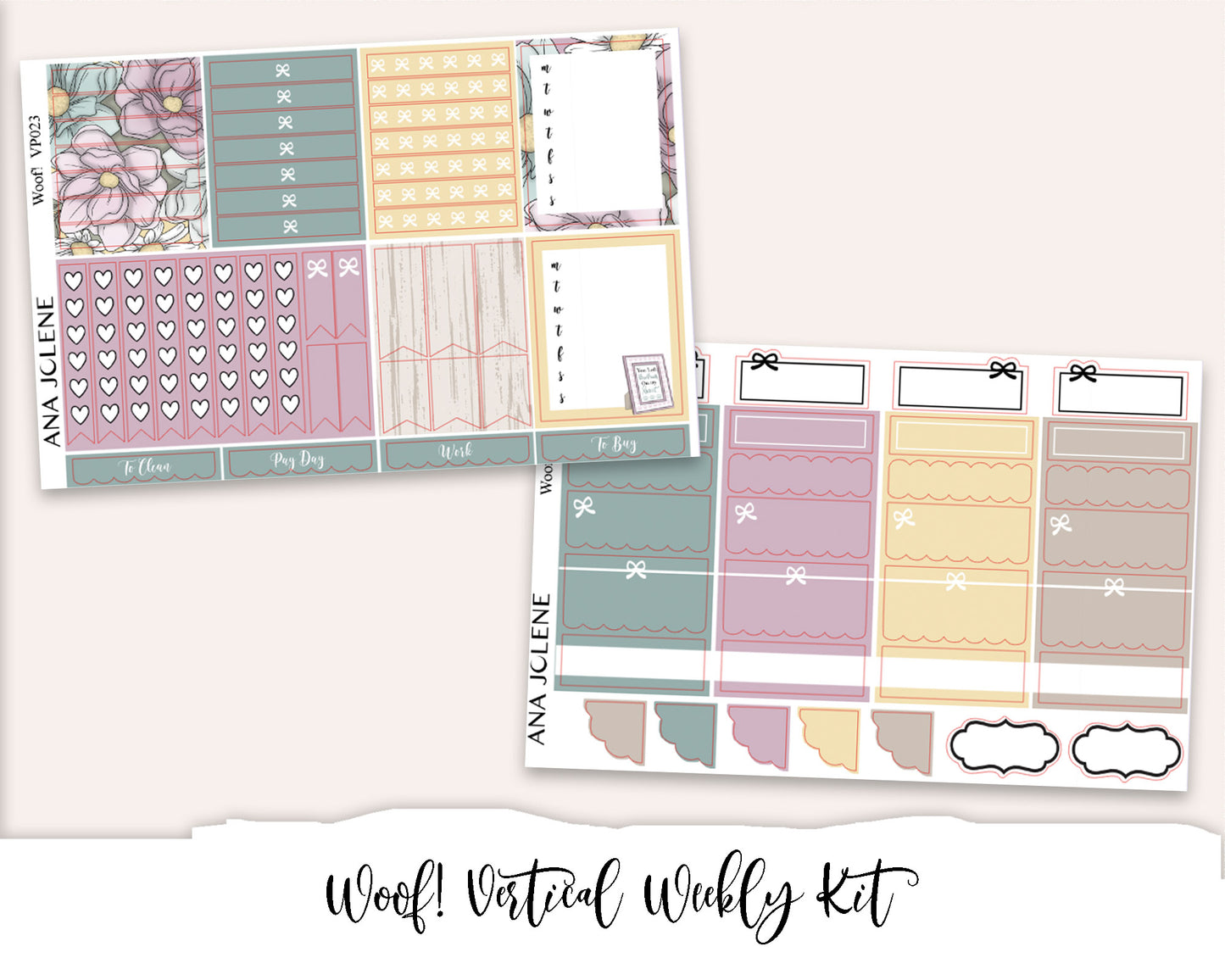 WOOF! Planner Sticker Kit (Vertical Weekly)