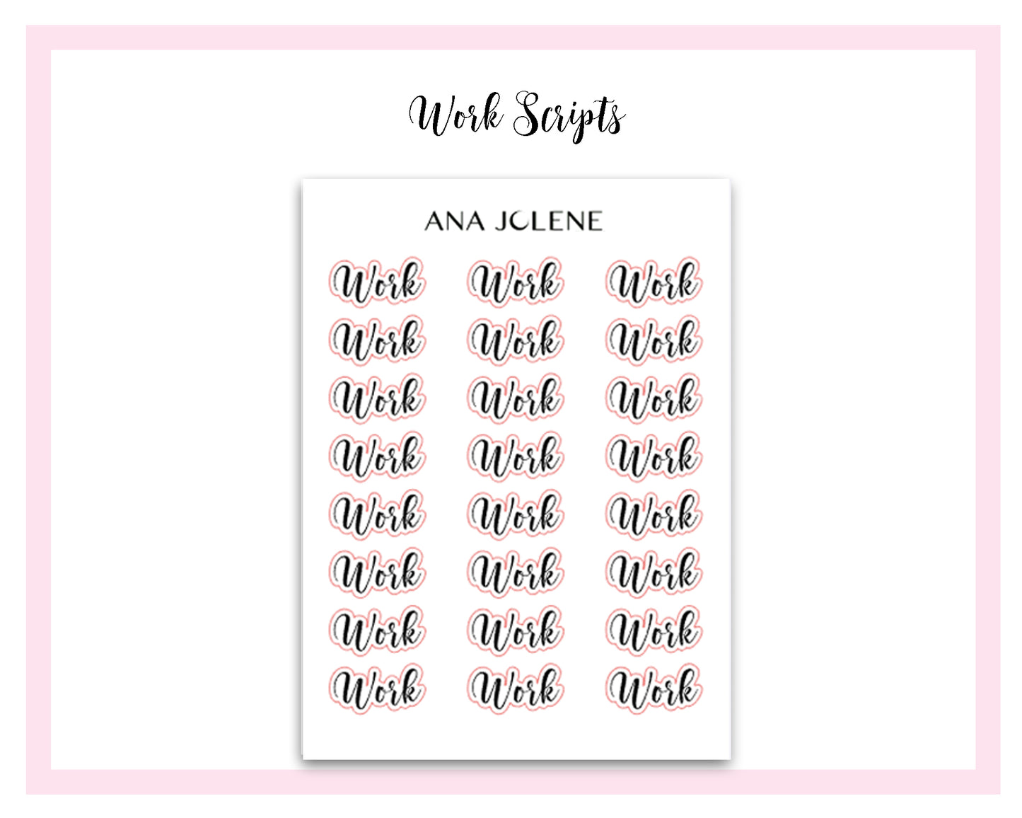 Work Script Stickers