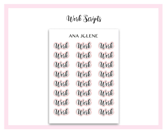 Work Script Stickers