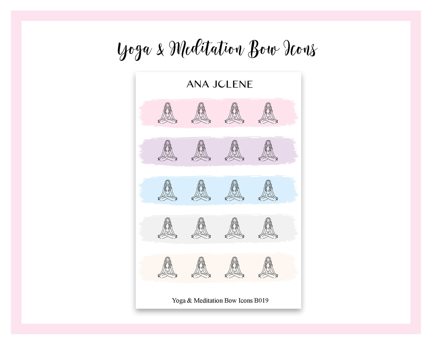 Yoga & Meditation Bow Icon Stickers