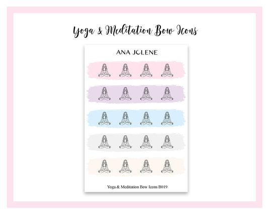 Yoga & Meditation Bow Icon Stickers