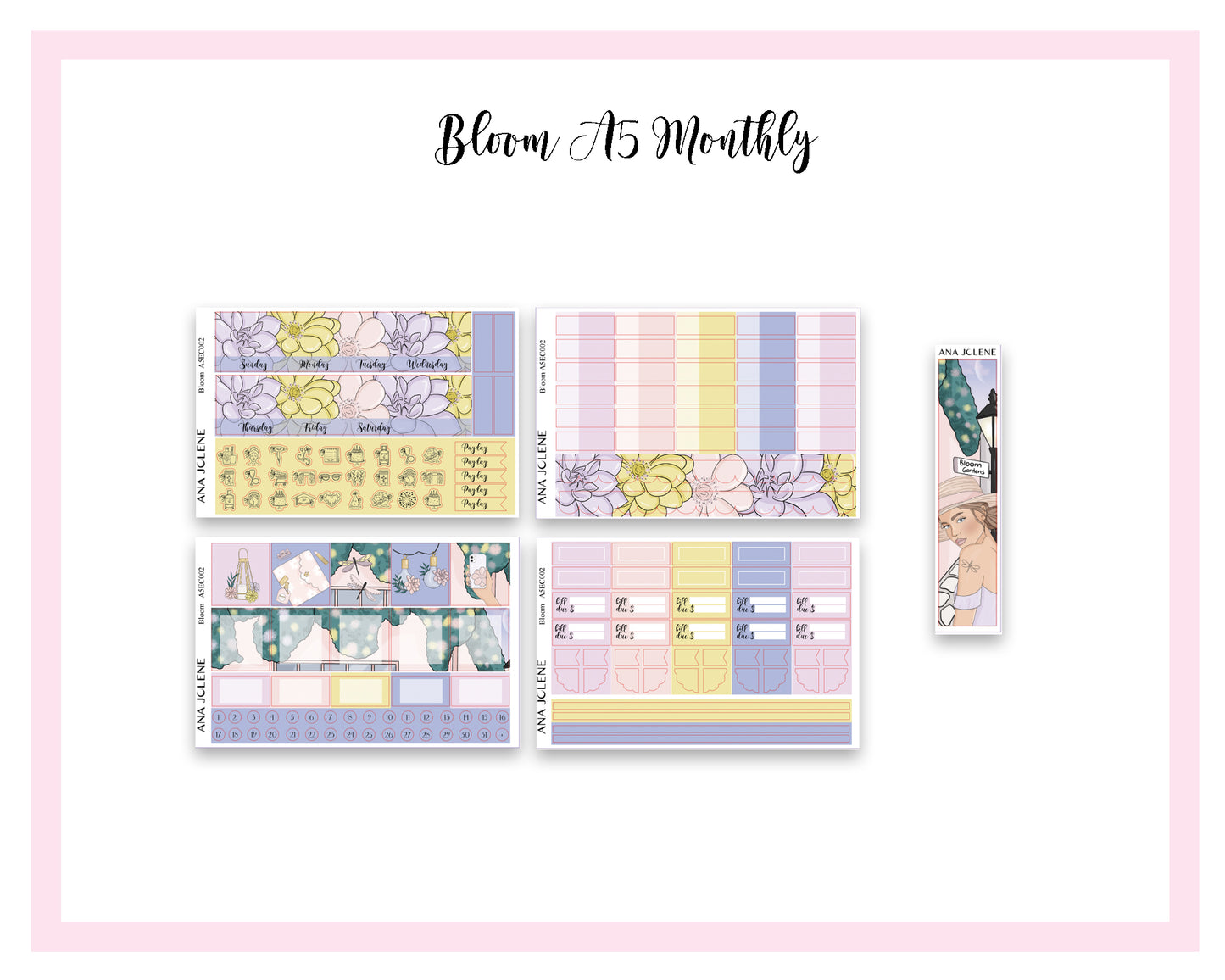 BLOOM EC A5 Monthly Planner Sticker Kit