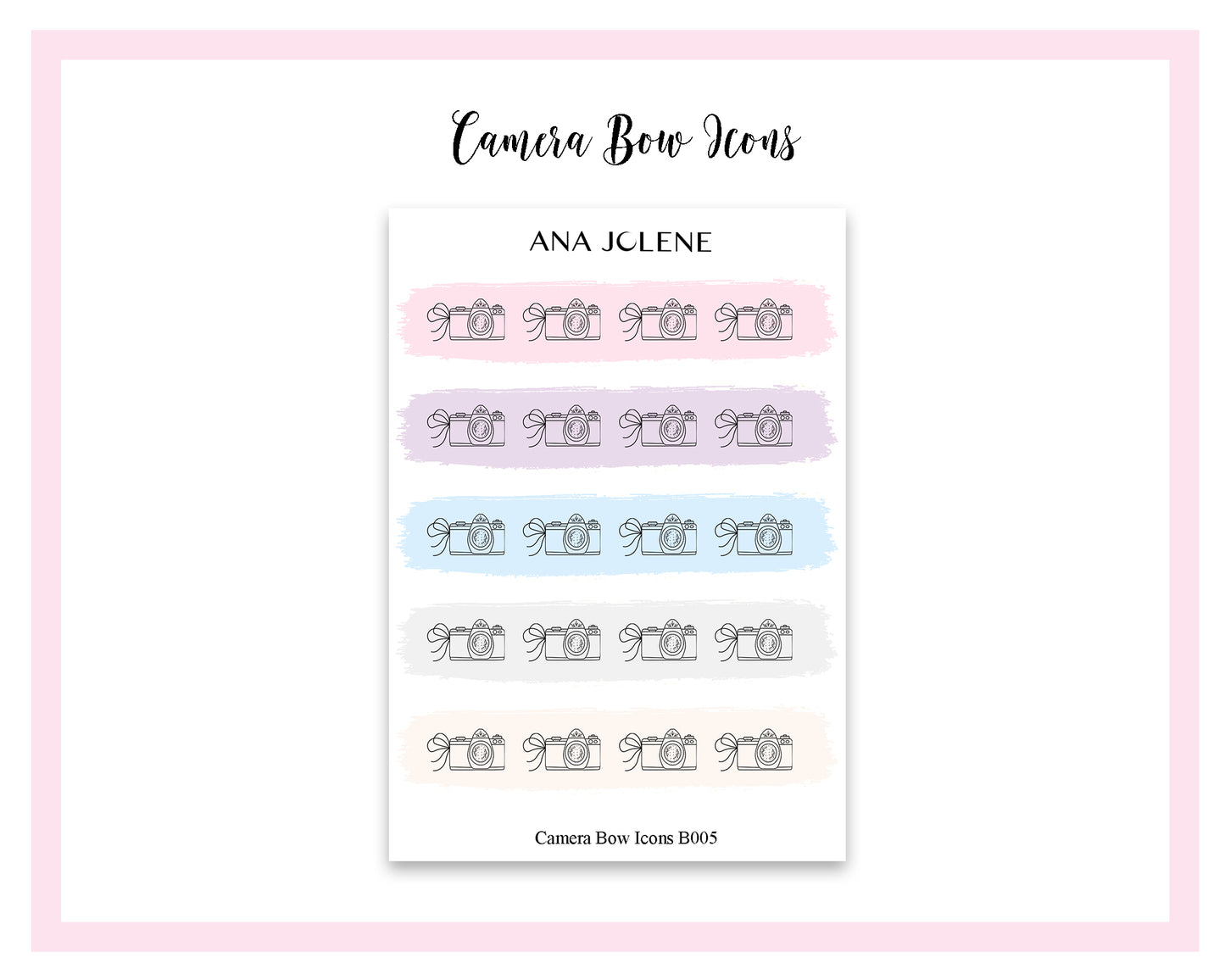 Camera (Filming) Bow Icon Stickers