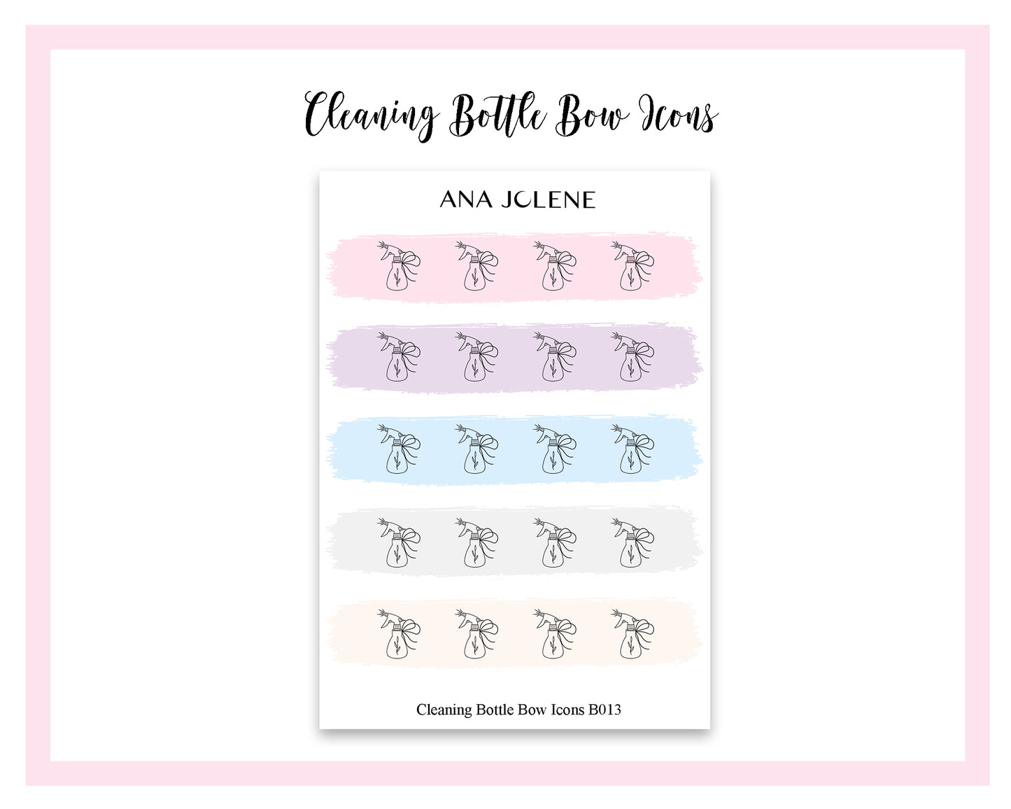 Cleaning Bottle Bow Icon Stickers