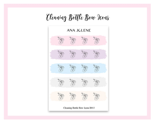 Cleaning Bottle Bow Icon Stickers
