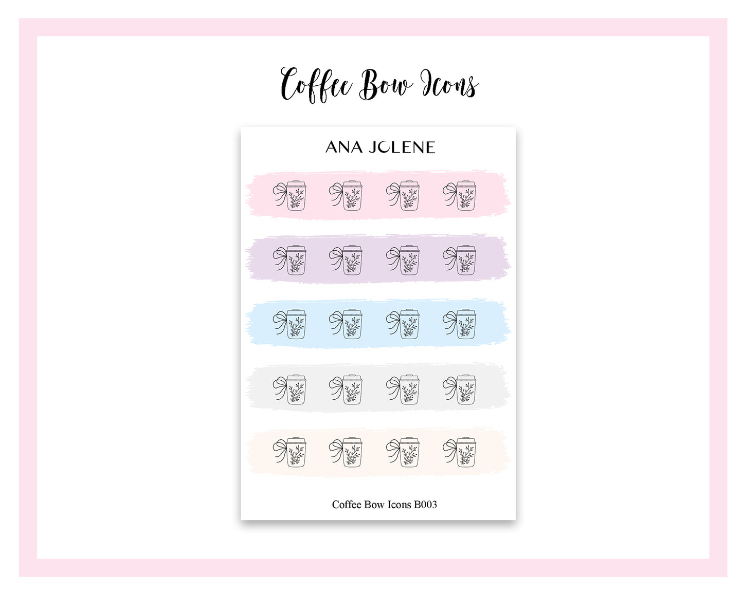 Coffee Bow Icon Stickers