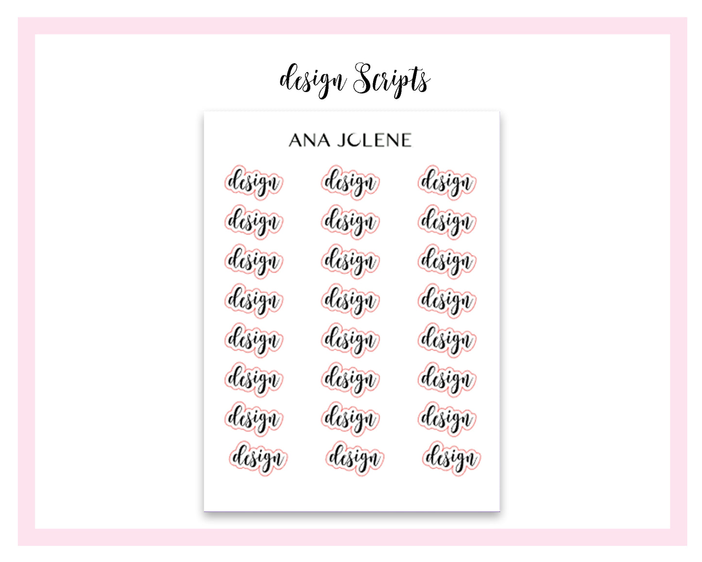 Design Script Stickers