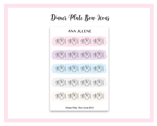 Dinner Plate Bow Icon Stickers