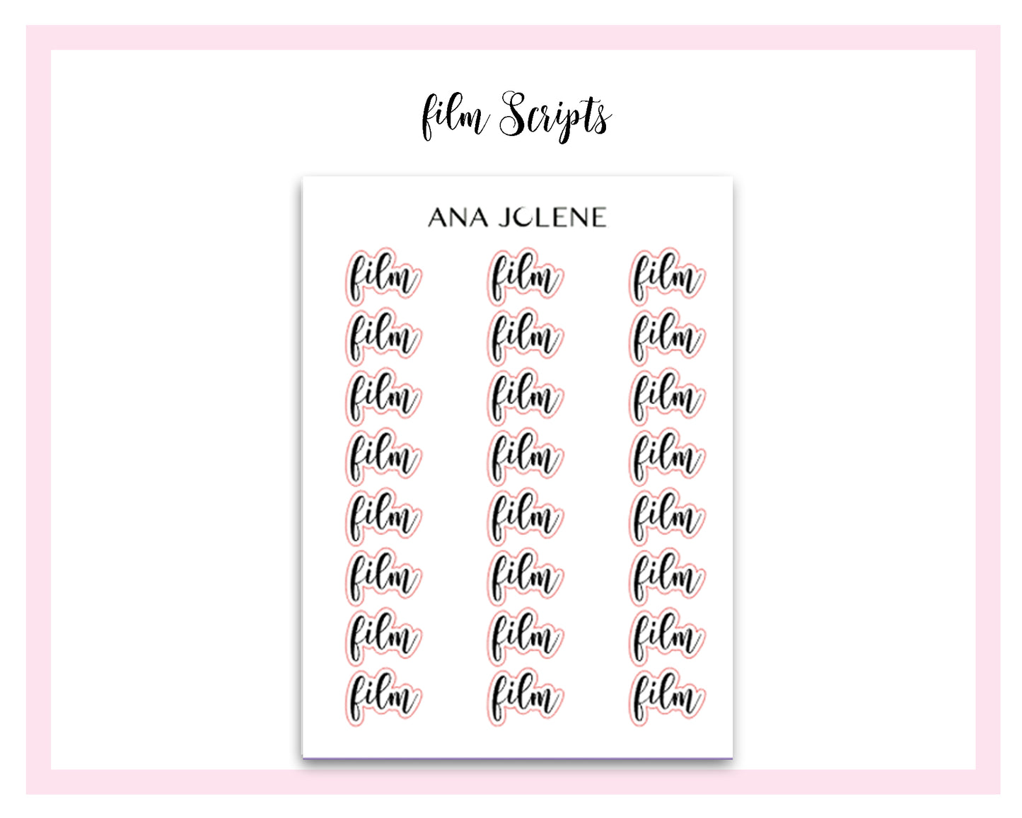 Film Script Stickers