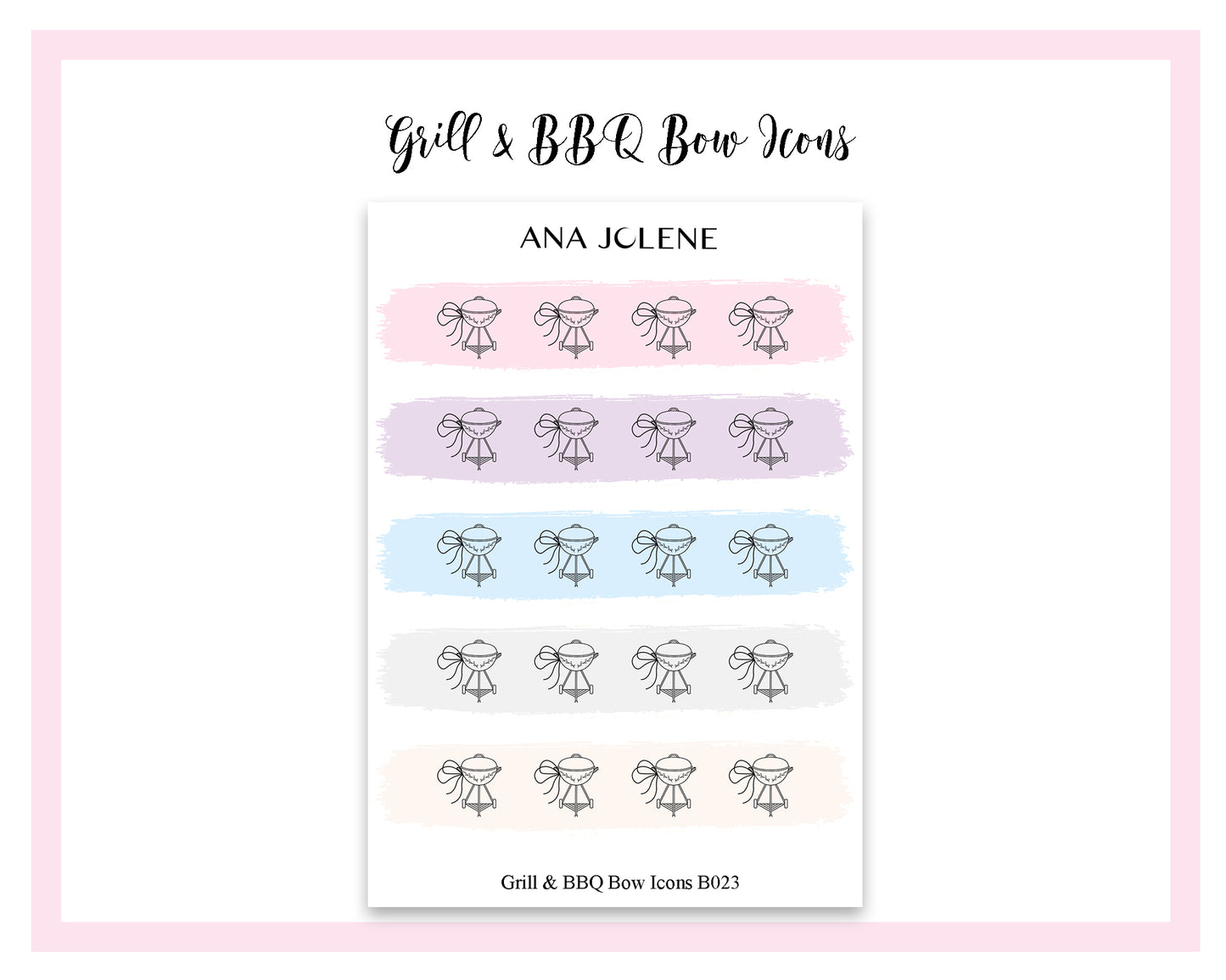 Grill & BBQ Bow Icon Stickers