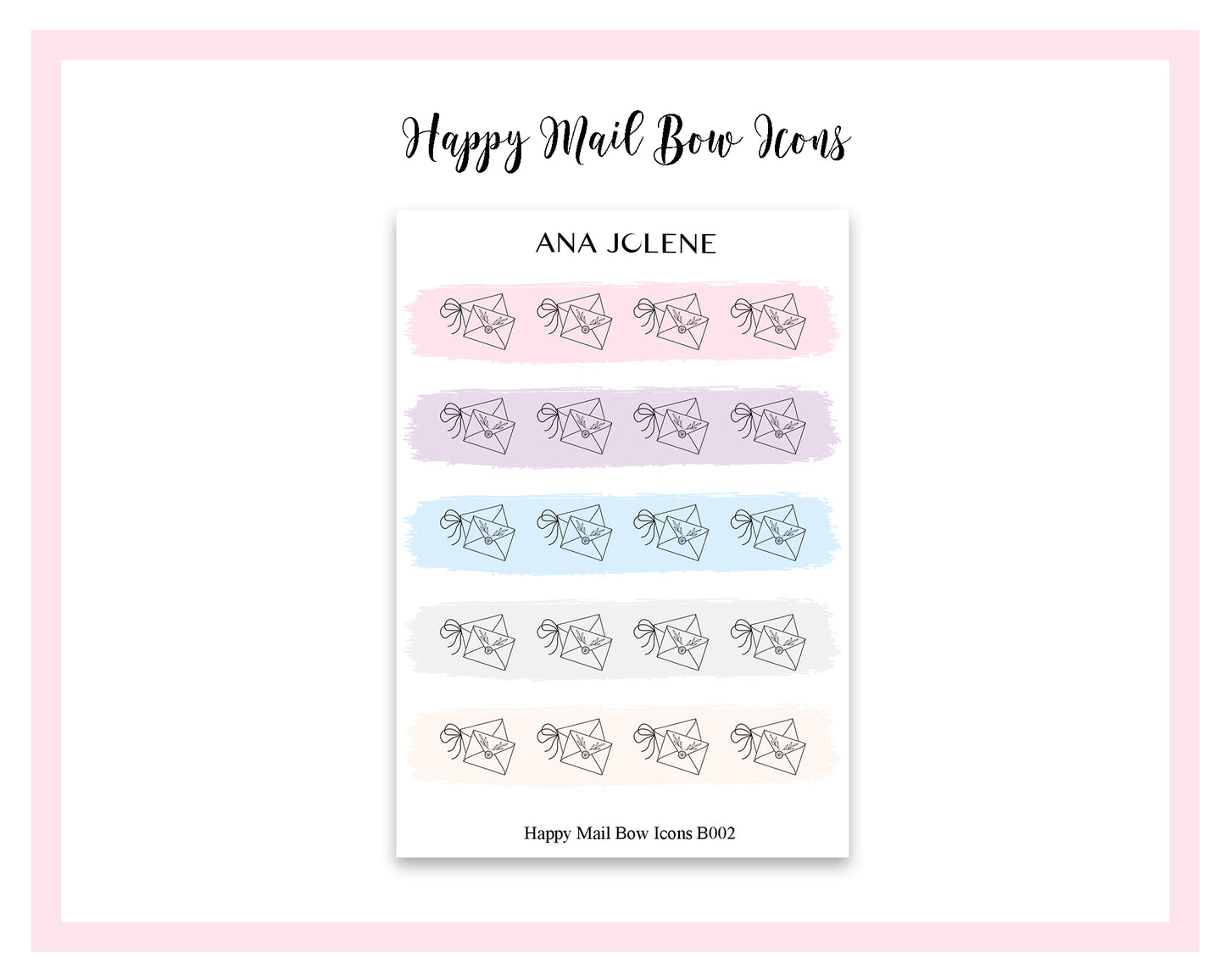 Happy Mail Bow Icon Stickers