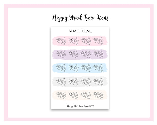 Happy Mail Bow Icon Stickers