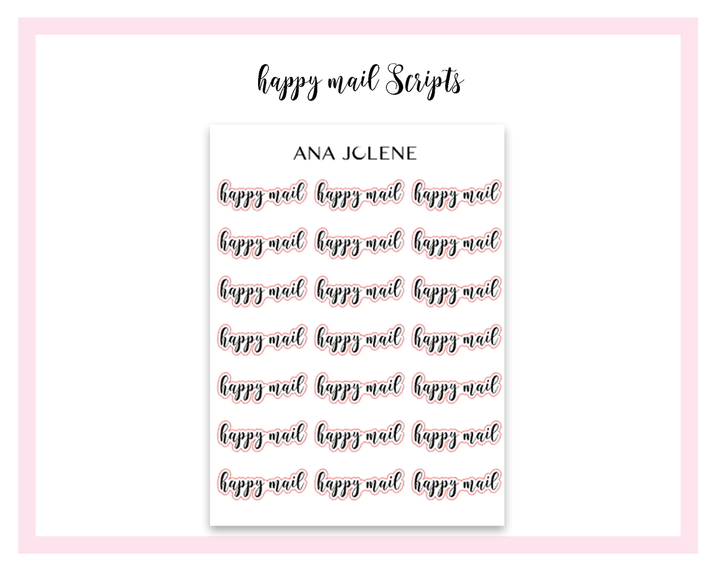 Happy Mail Script Stickers