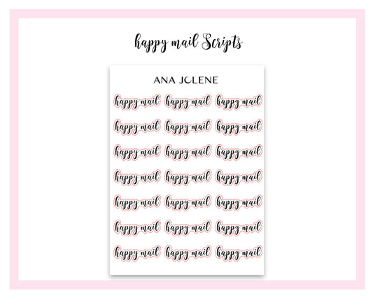 Happy Mail Script Stickers