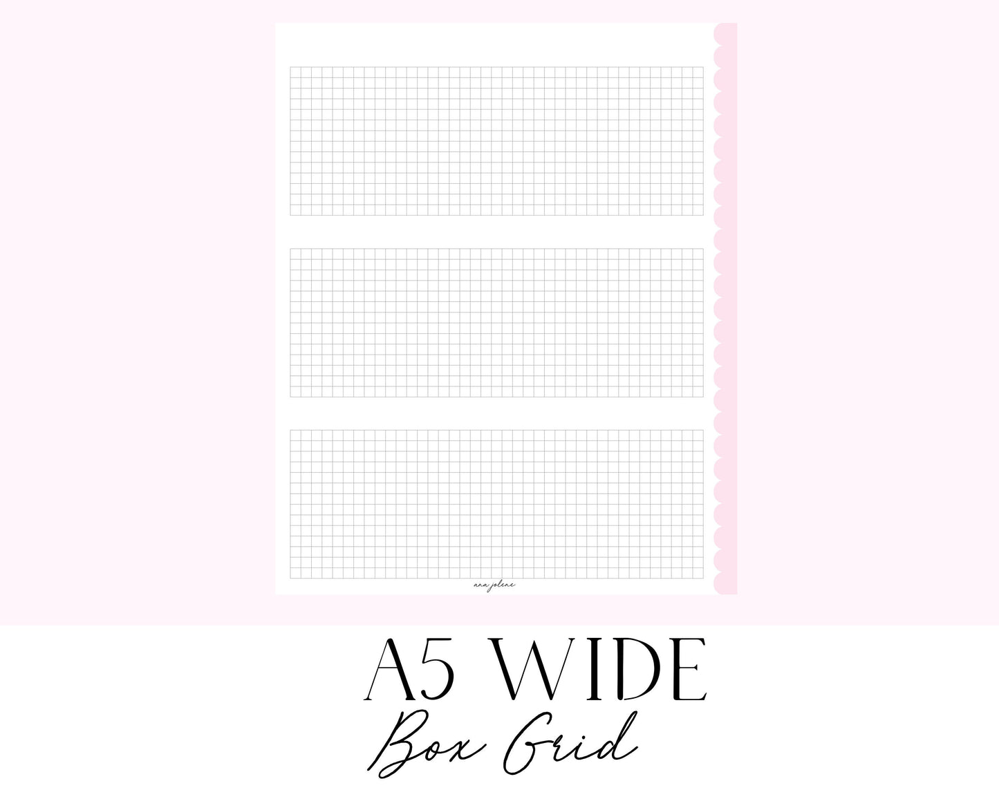 A5 Wide Box Grid Printable