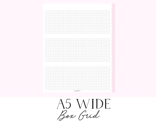 A5 Wide Box Grid Printable