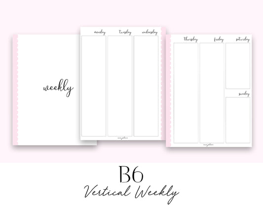 B6 Rings Vertical Weekly Printable