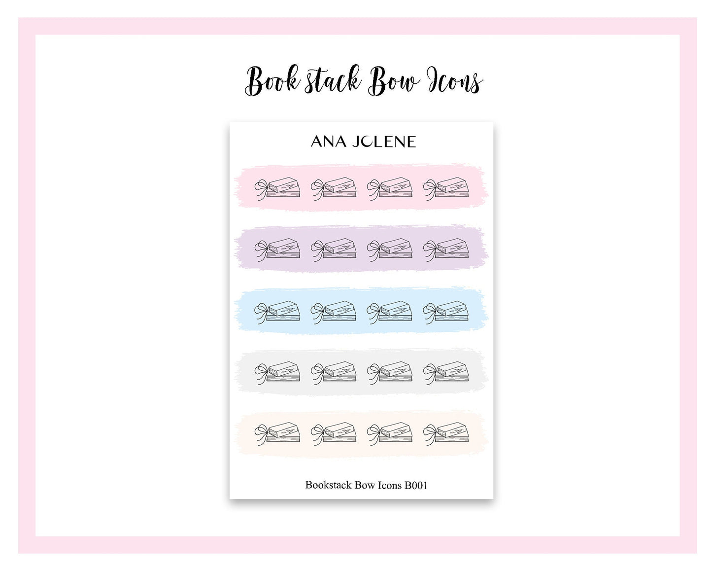 Bookstack (Reading) Bow Icon Stickers