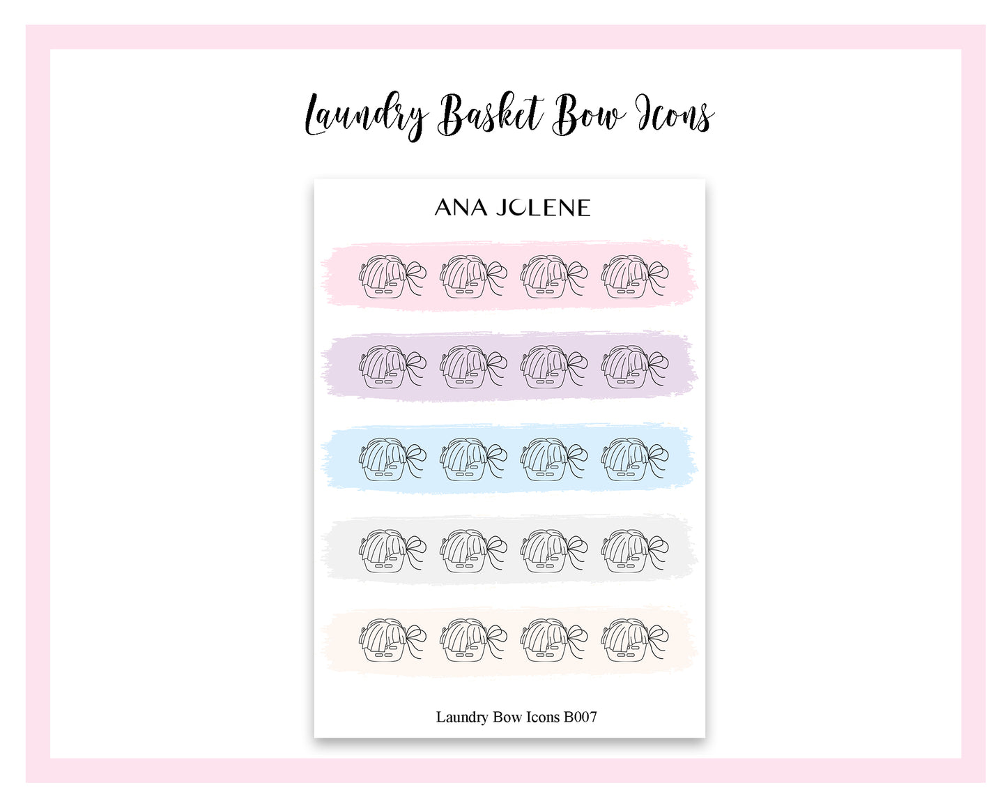 Laundry Basket Bow Icon Stickers