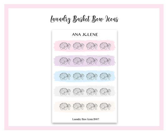 Laundry Basket Bow Icon Stickers