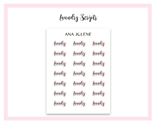 Laundry Script Stickers