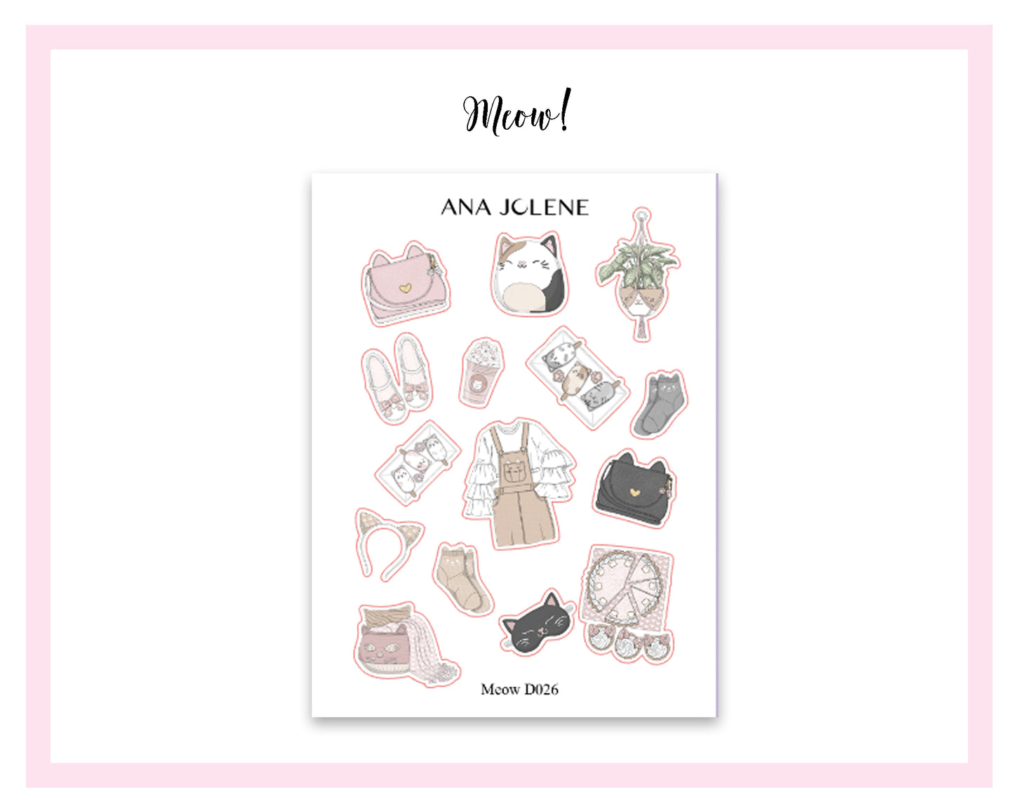 MEOW! EC A5 Compact Vertical Planner Sticker Kit (Erin Condren Life Planner)