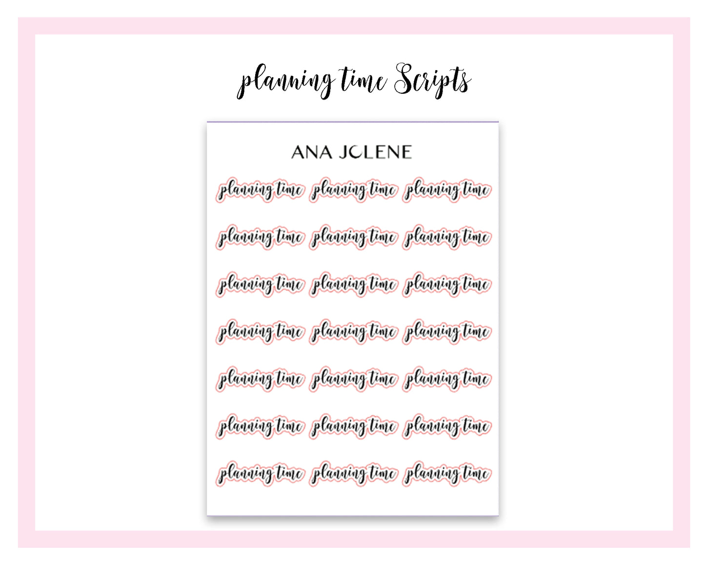 Planning Time Script Stickers