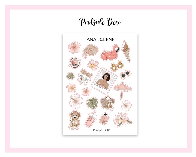 POOLSIDE Monthly Planner Sticker Kit (A5Wide)