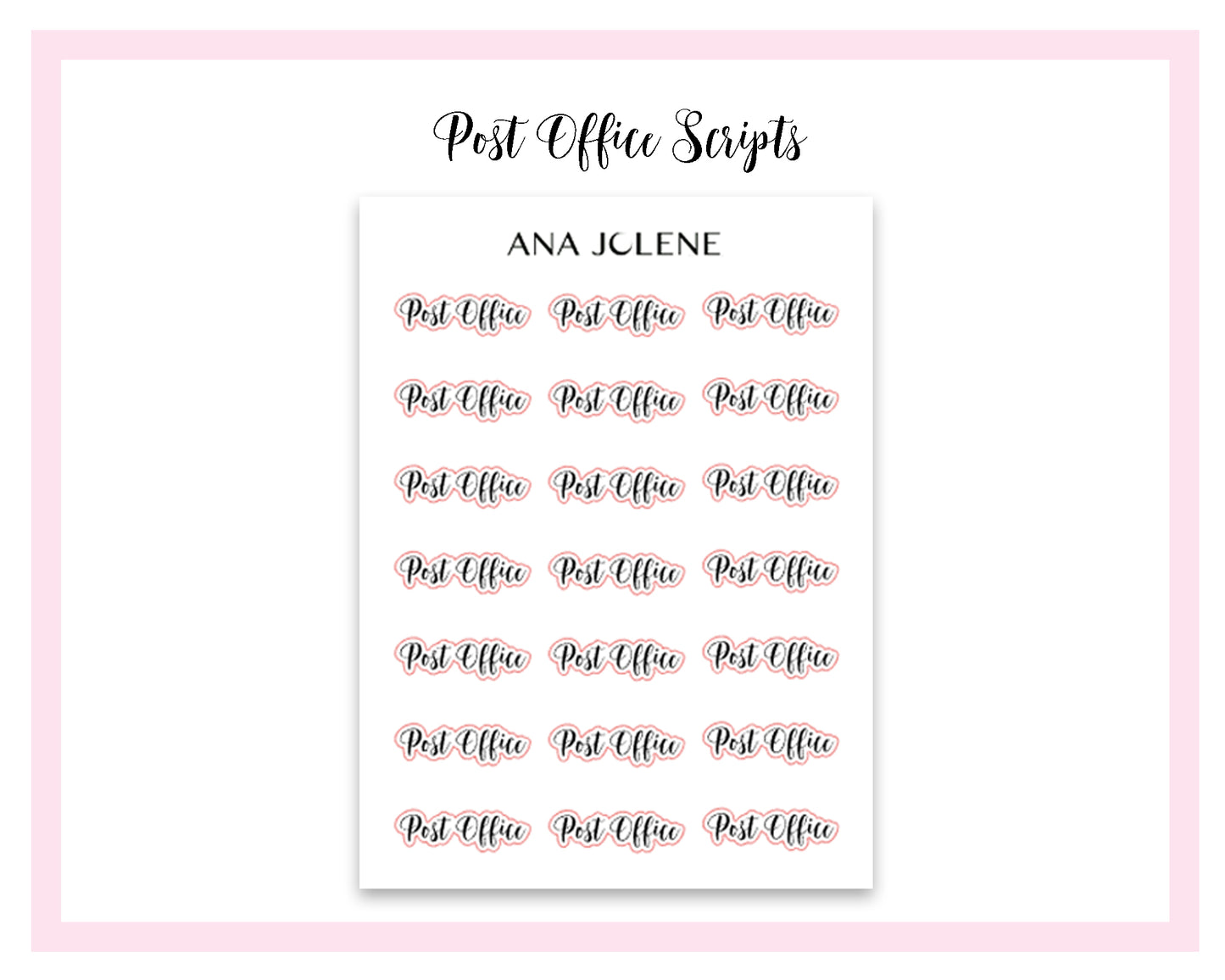 Post Office Script Stickers