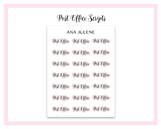 Post Office Script Stickers