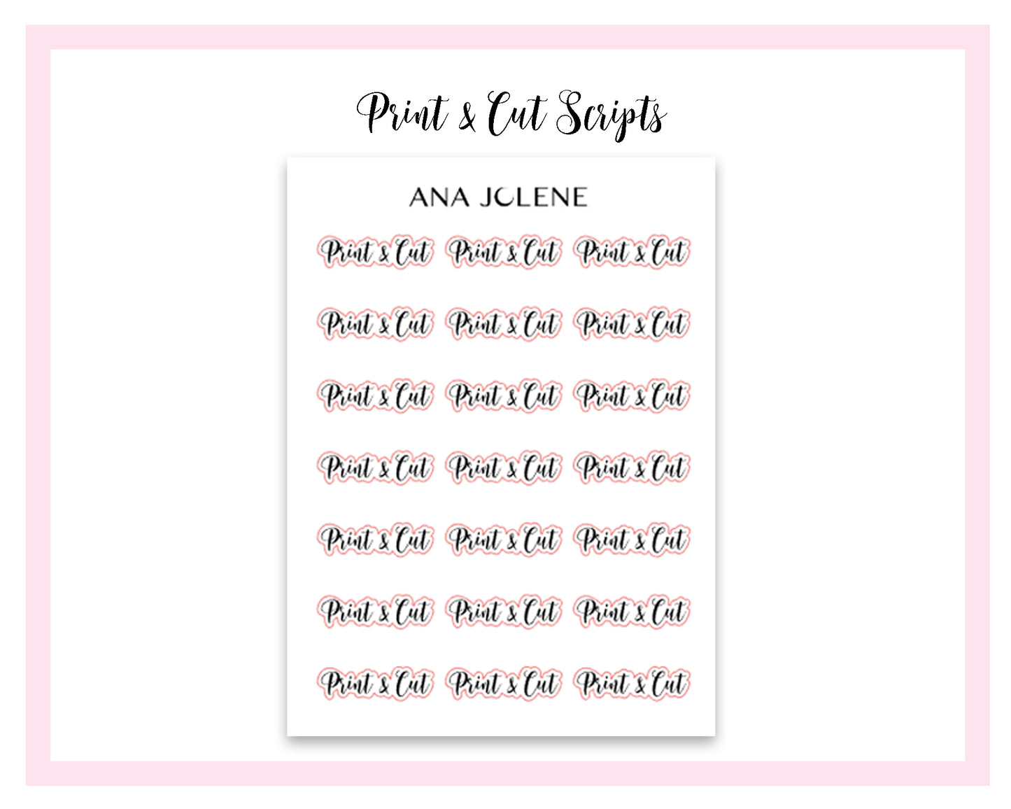 Print & Cut Script Stickers