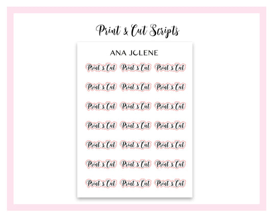 Print & Cut Script Stickers