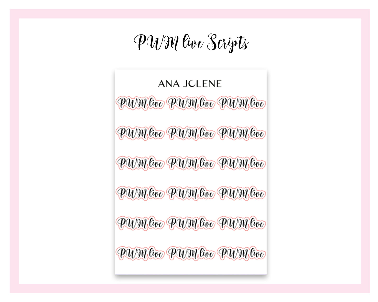 PWM Live Script Stickers
