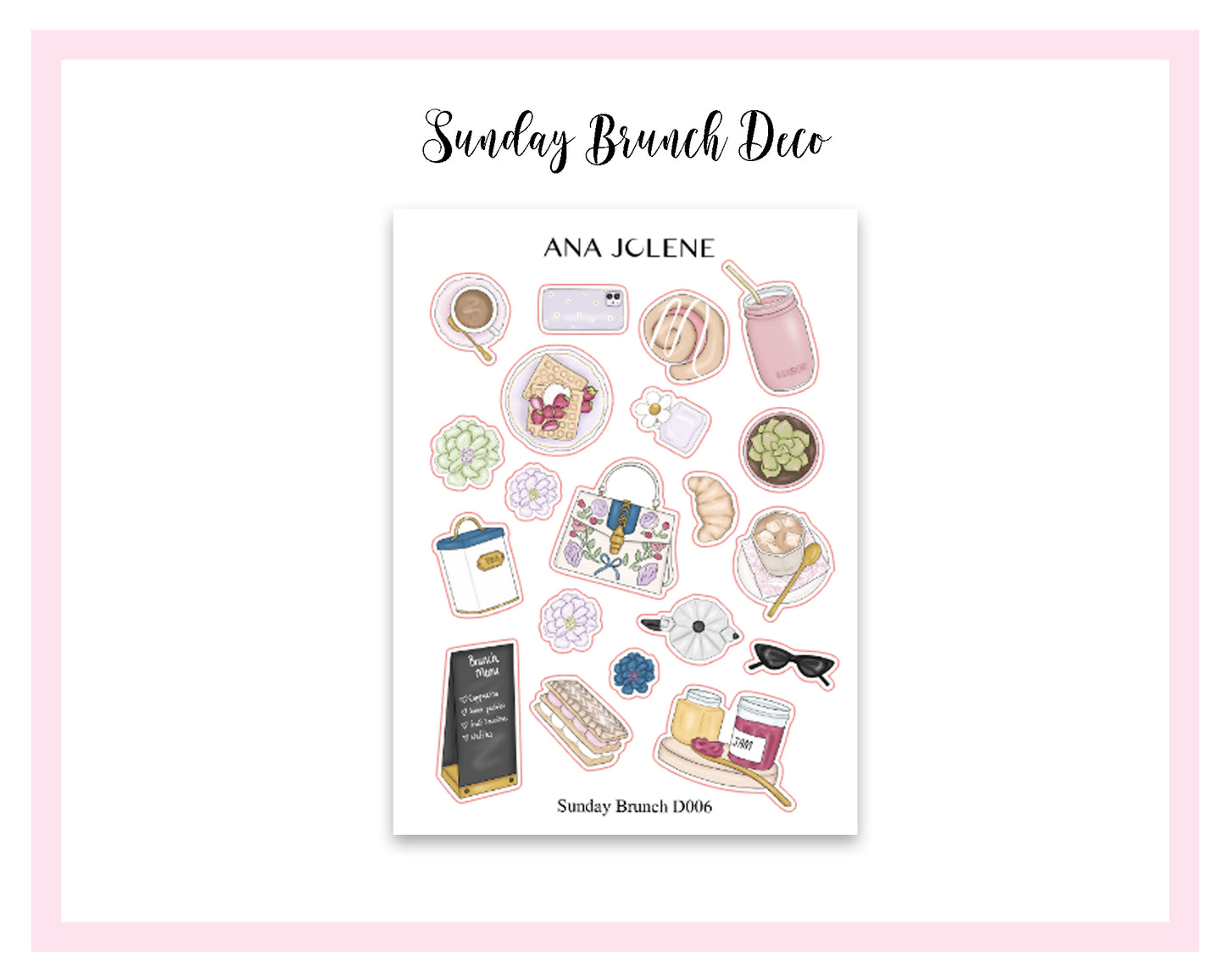 SUNDAY BRUNCH EC A5 Daily Duo Planner Sticker Kit (Erin Condren)