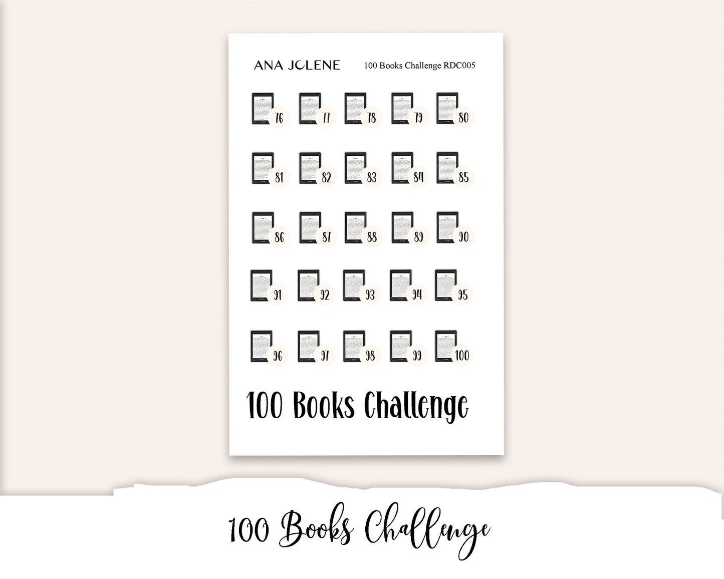 25-100 Books Challenge - A5 Reading Journal