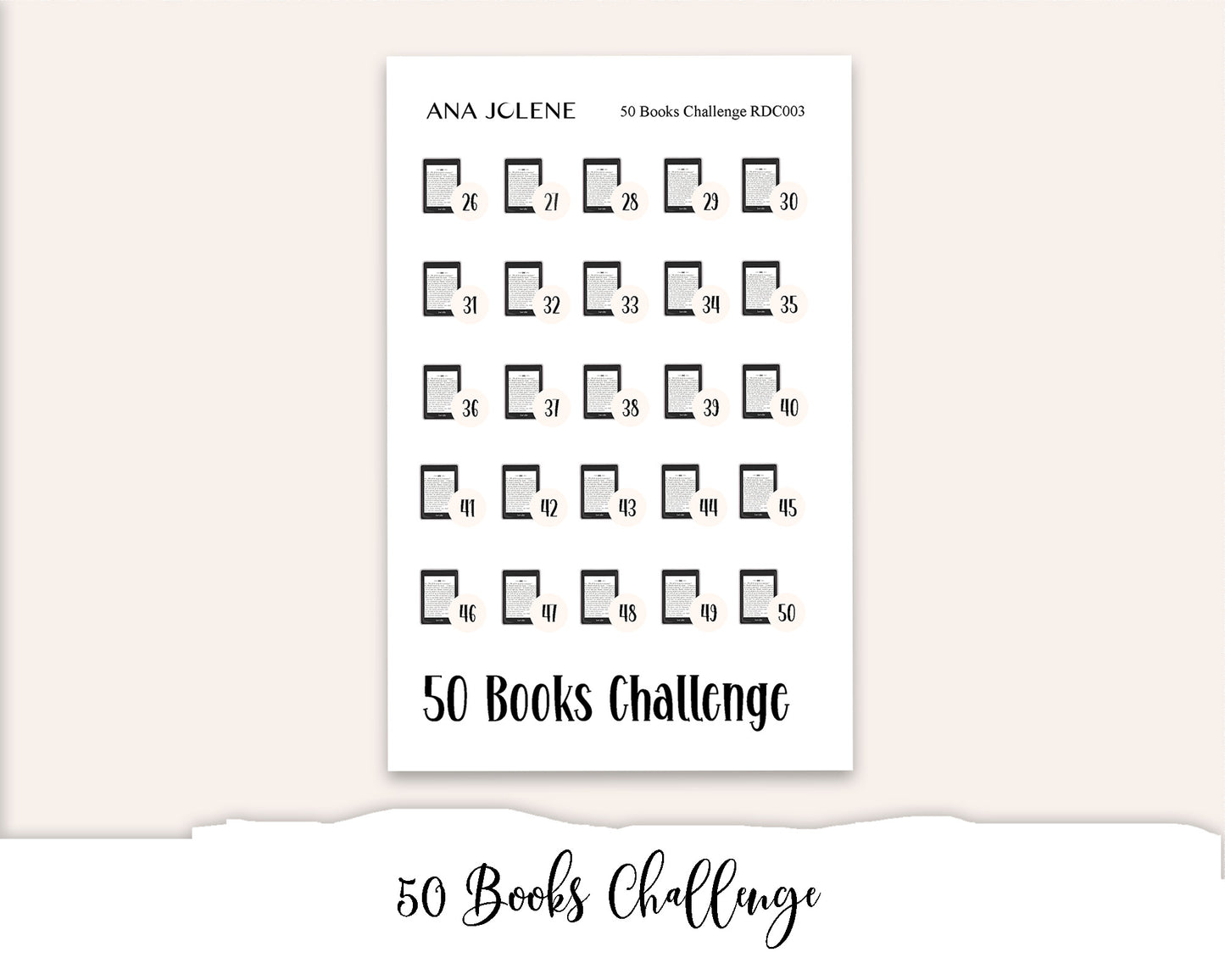 25-100 Books Challenge - A5 Reading Journal