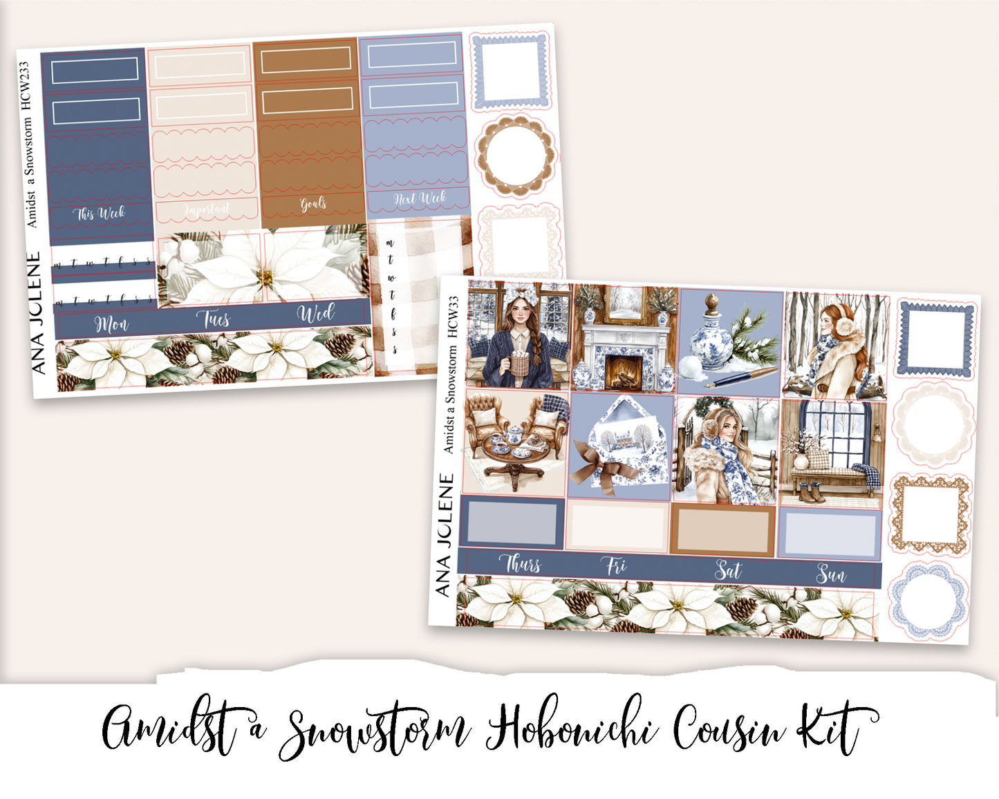 AMIDST A SNOWSTORM Hobonichi Cousin Weekly Planner Sticker Kit