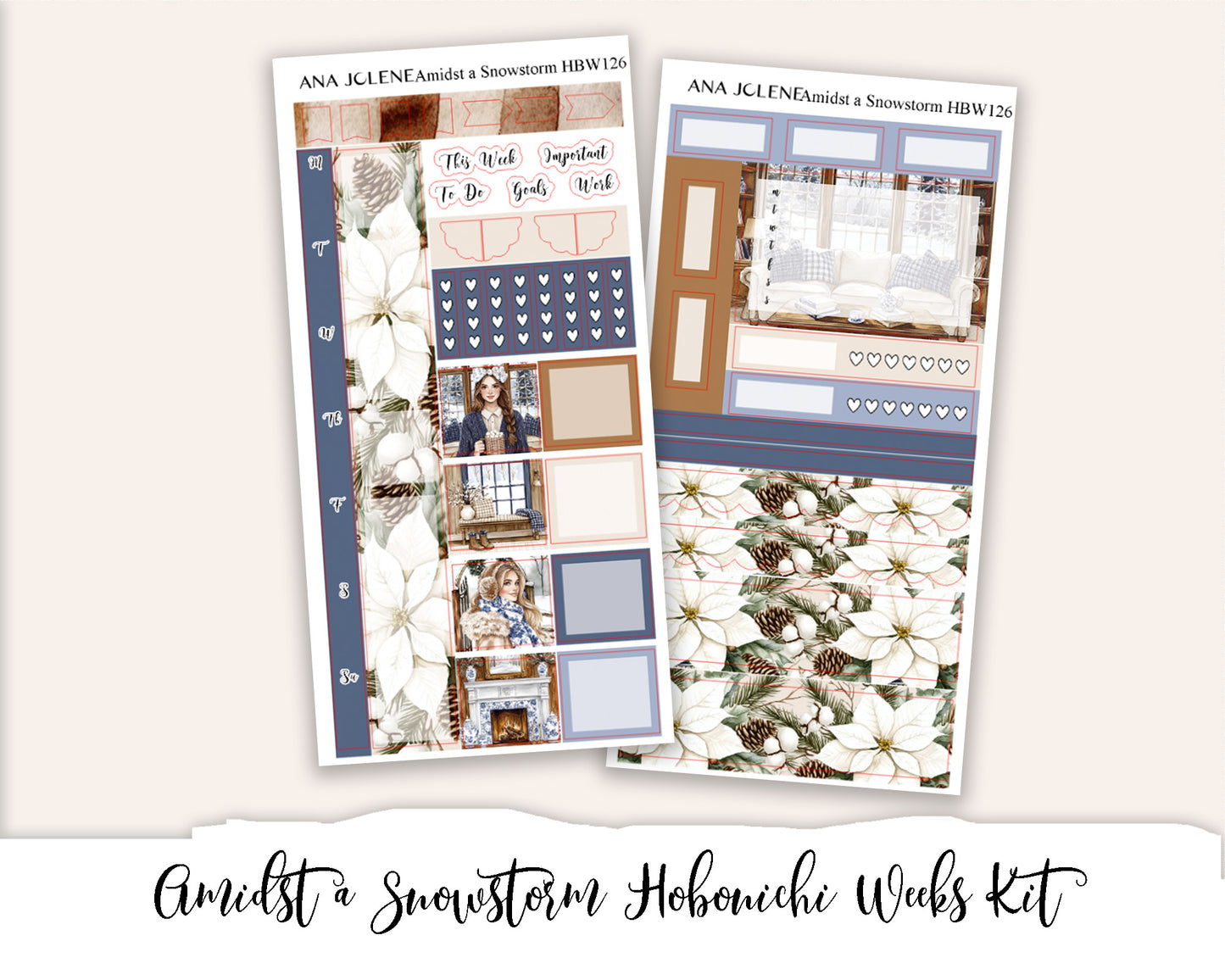 AMIDST A SNOWSTORM  Hobonichi Weeks Planner Sticker Kit