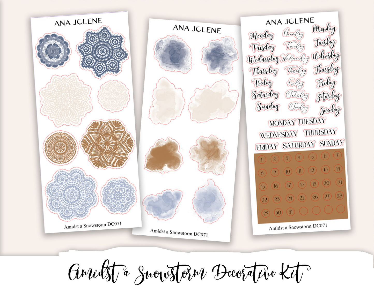 AMIDST A SNOWSTORM   Decorative Planner Sticker Kit
