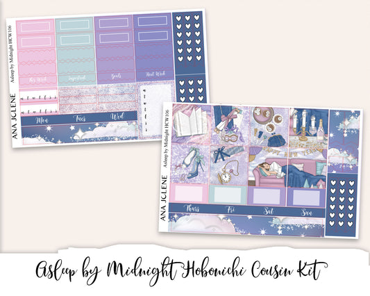 ASLEEP BY MIDNIGHT Hobonichi Cousin Weekly Planner Sticker Kit