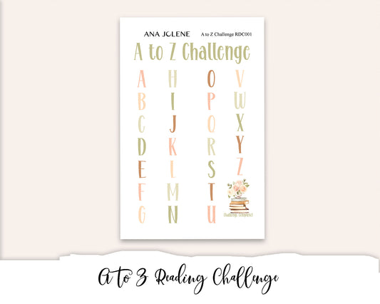 A to Z Reading Challenge - A5 Reading Journal