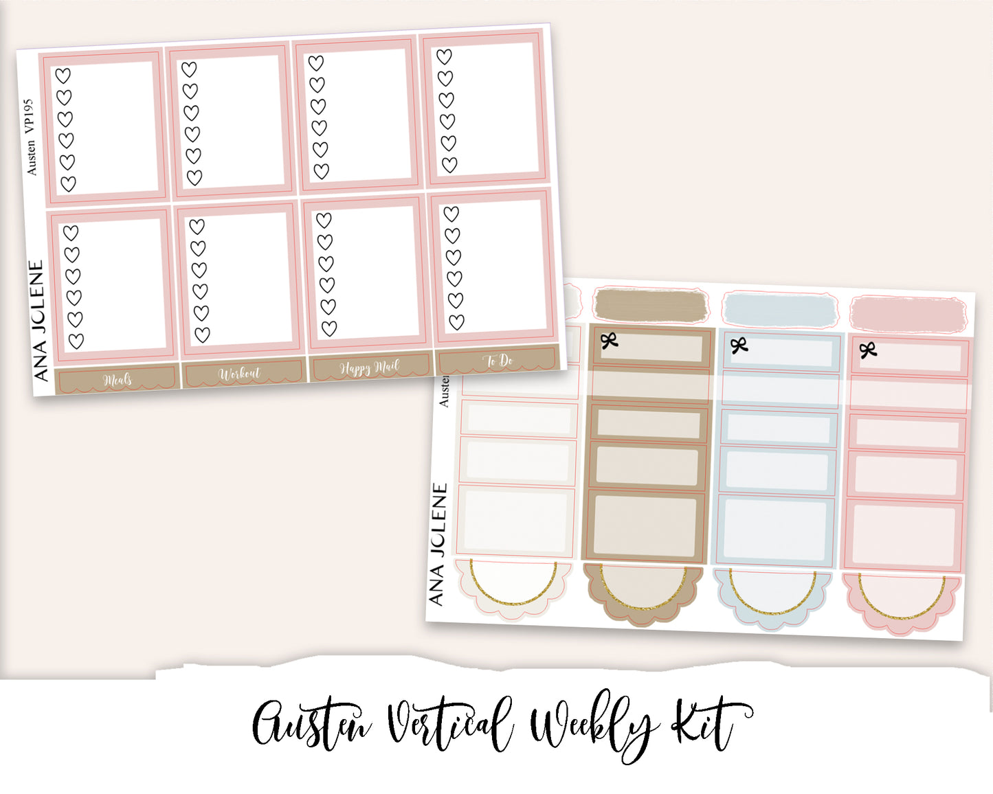 AUSTEN Planner Sticker Kit (Vertical Weekly)