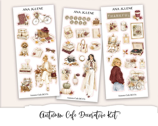 AUTUMN CAFE Decorative Planner Sticker Kit
