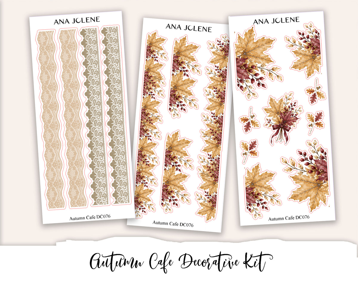 AUTUMN CAFE Decorative Planner Sticker Kit