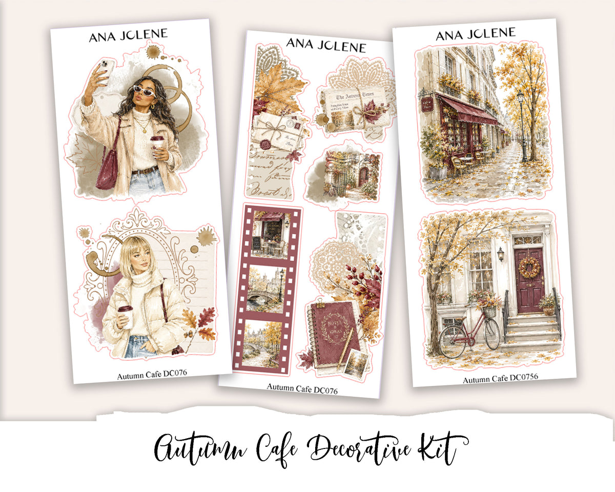 AUTUMN CAFE Decorative Planner Sticker Kit