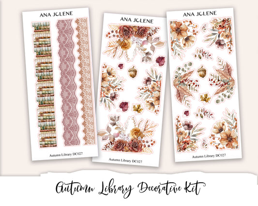 AUTUMN LIBRARY Decorative Planner Sticker Kit